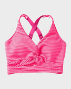 Textured Knot-Front High-Waisted Bikini Set SheCurve