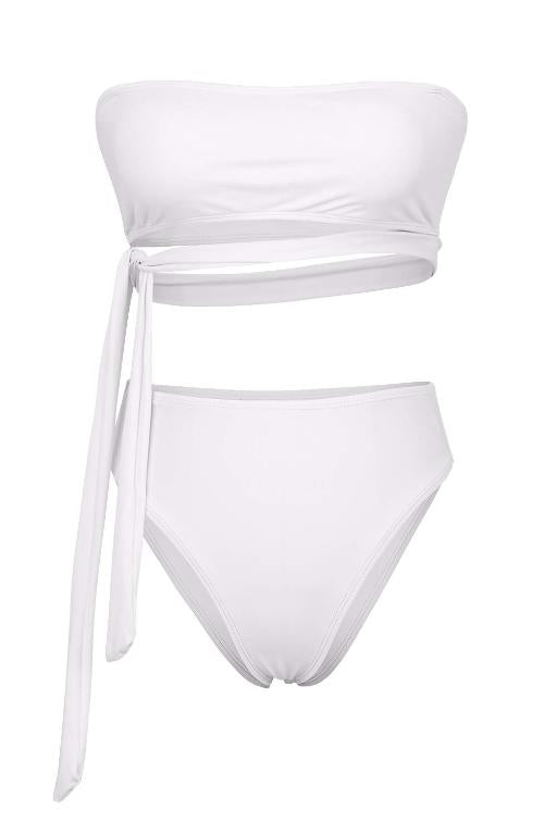 Bandeau Bikini High Wiast Set Swimsuit Women Bandage Swimwear Women Sports Bathing Off Shoulder Two Pieces Set Biquini Bella Mia