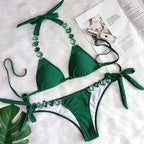 Sexy push up swimsuit Women Tie side swimwear women bikini Bathing suit Bella Mia