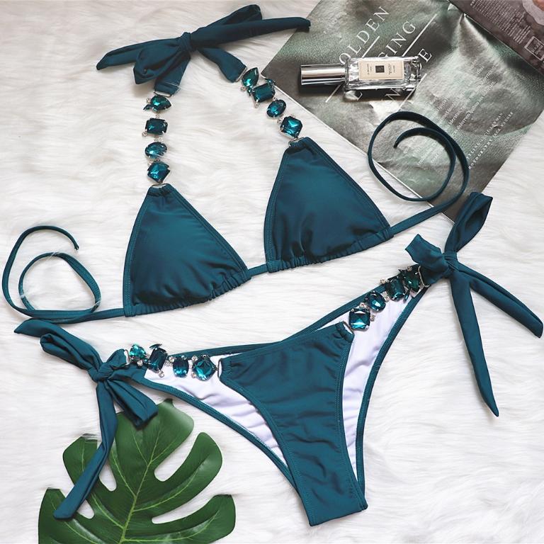 Sexy push up swimsuit Women Tie side swimwear women bikini Bathing suit Bella Mia