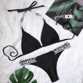 crystal diamond swimsuit in plain color with sexy backless bikini Bella Mia