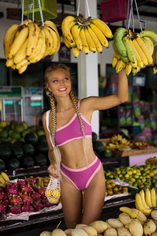 Ribbed bikinis Mujer High waist bikini Bandeau Swimsuit women Patchwork Swimwear Women One shoulder Bathing Suit Bella Mia