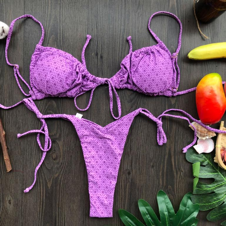 micro bikinis mujer Sexy string swimsuit Women pleated bikini set swimwear women Mini bathing suit Bella Mia