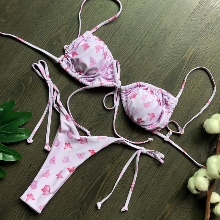 micro bikinis mujer Sexy string swimsuit Women pleated bikini set swimwear women Mini bathing suit Bella Mia