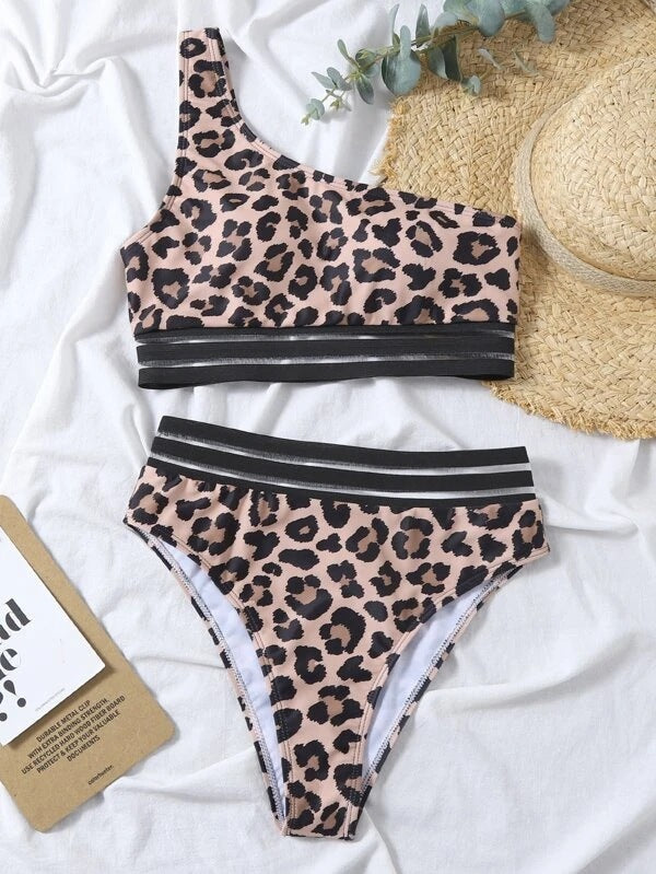 Women Swimsuit Sexy Bikini One Shoulder Printed Swimwear Bella Mia
