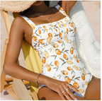 Sexy print bandeau swimsuit women High cut one-piece suit Vintage backless swimwear Bathing suit Beach wear Swimming Monokini Bella Mia