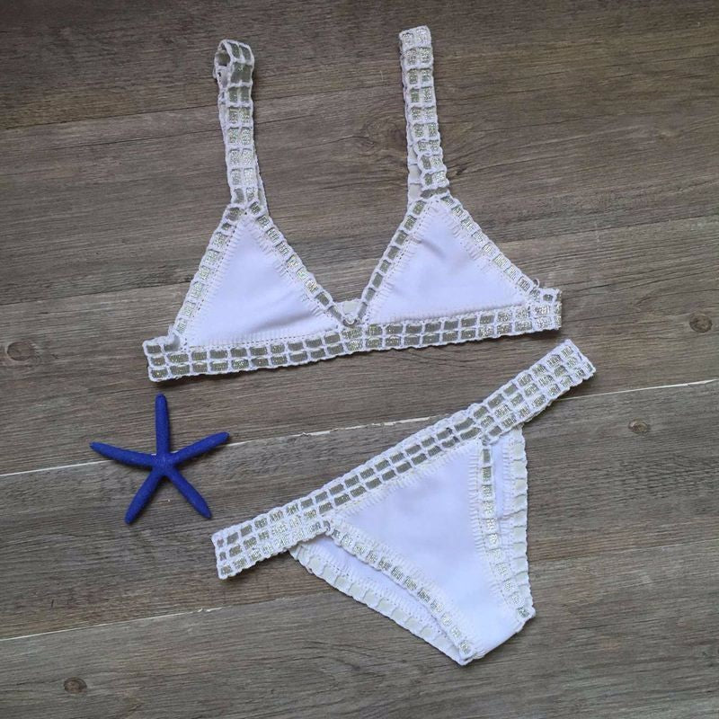 Hand Crocheted Bikini Knitted Stitching Swimsuit Set Bella Mia