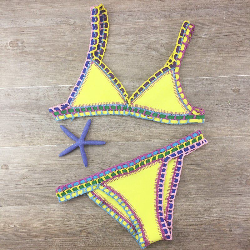 Hand Crocheted Bikini Knitted Stitching Swimsuit Set Bella Mia