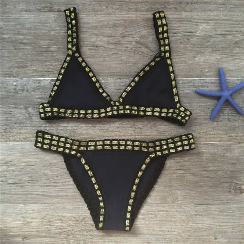 Hand Crocheted Bikini Knitted Stitching Swimsuit Set Bella Mia