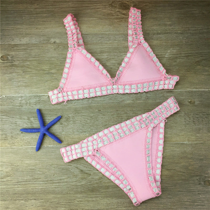 Hand Crocheted Bikini Knitted Stitching Swimsuit Set Bella Mia