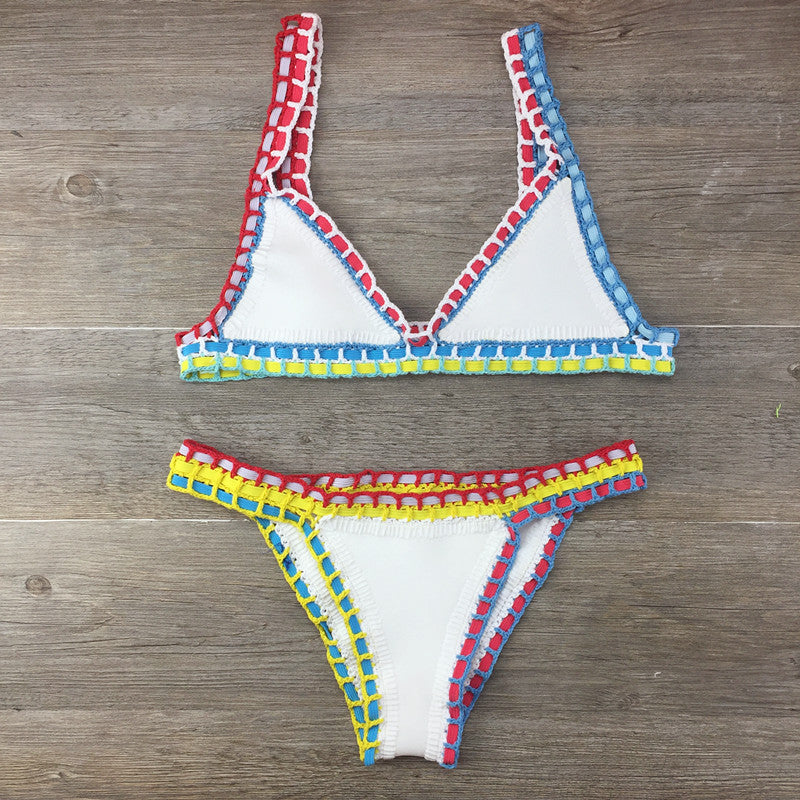 Hand Crocheted Bikini Knitted Stitching Swimsuit Set Bella Mia