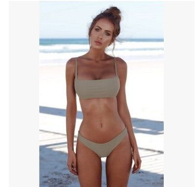Swimsuit Sexy Split Strap Solid Color Bikini Bella Mia