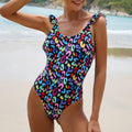 Sexy ruffle swimwear women Leopard print swimsuit women swimming suit High cut one-piece suit Backless bathing suit Monokini Bella Mia