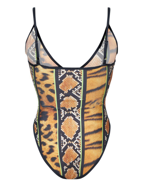 Swimwear Sexy Leopard Print Snakeskin Print One-Piece Swimsuit Zipper plus Size Women Woman Swimsuit 3 piece swimset Bella Mia