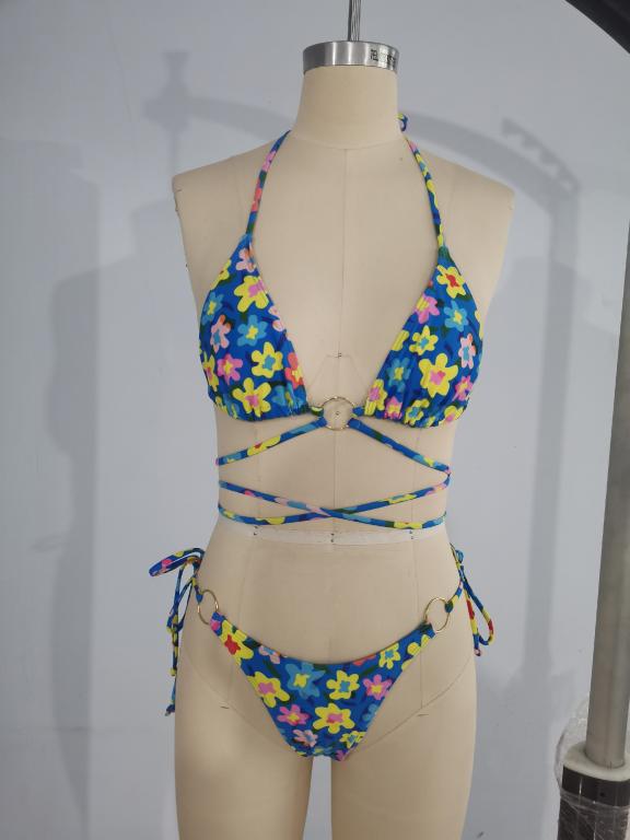 floral print swimsuit Triangle micro bikini set String high cut swimwear women Swimming suit Sexy bathing suit Bella Mia