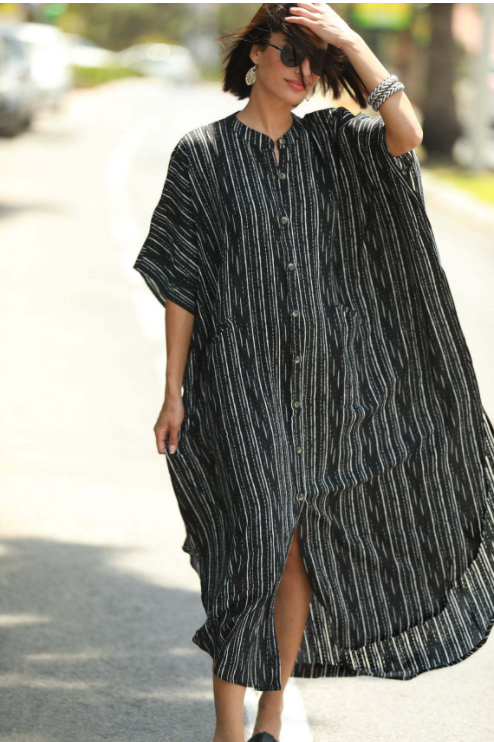 Beach Cover up Loose Button with Pocket Vacation Robe Blouse Bella Mia