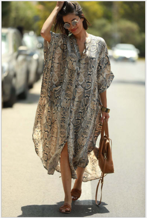 Beach Cover up Loose Button with Pocket Vacation Robe Blouse Bella Mia