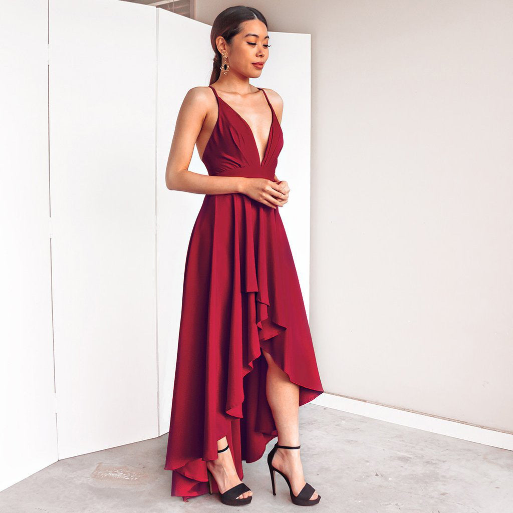 Dress Sexy V neck Strap Dress Maxi Dress Bella Mia