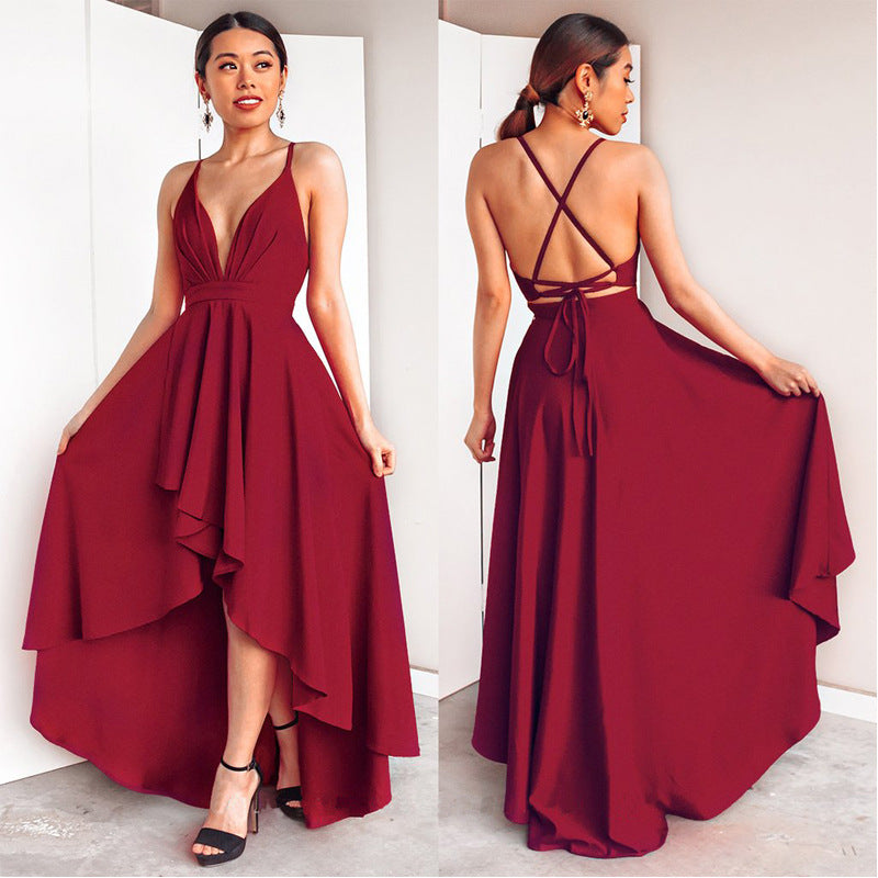 Dress Sexy V neck Strap Dress Maxi Dress Bella Mia