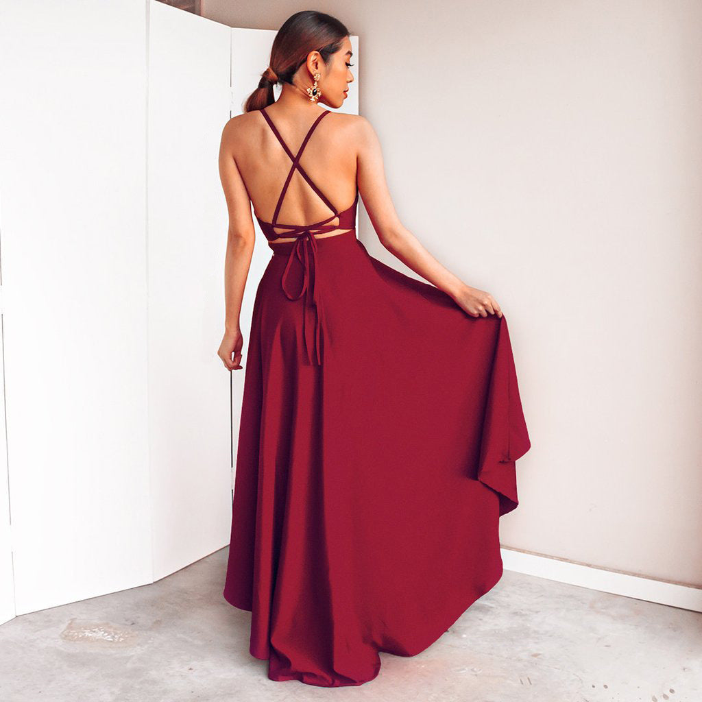 Dress Sexy V neck Strap Dress Maxi Dress Bella Mia