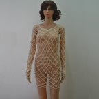 Summer Beach Cover up Bikini Strap Vest Dress Hand Crocheting Sun Protection Clothing for Women Bella Mia
