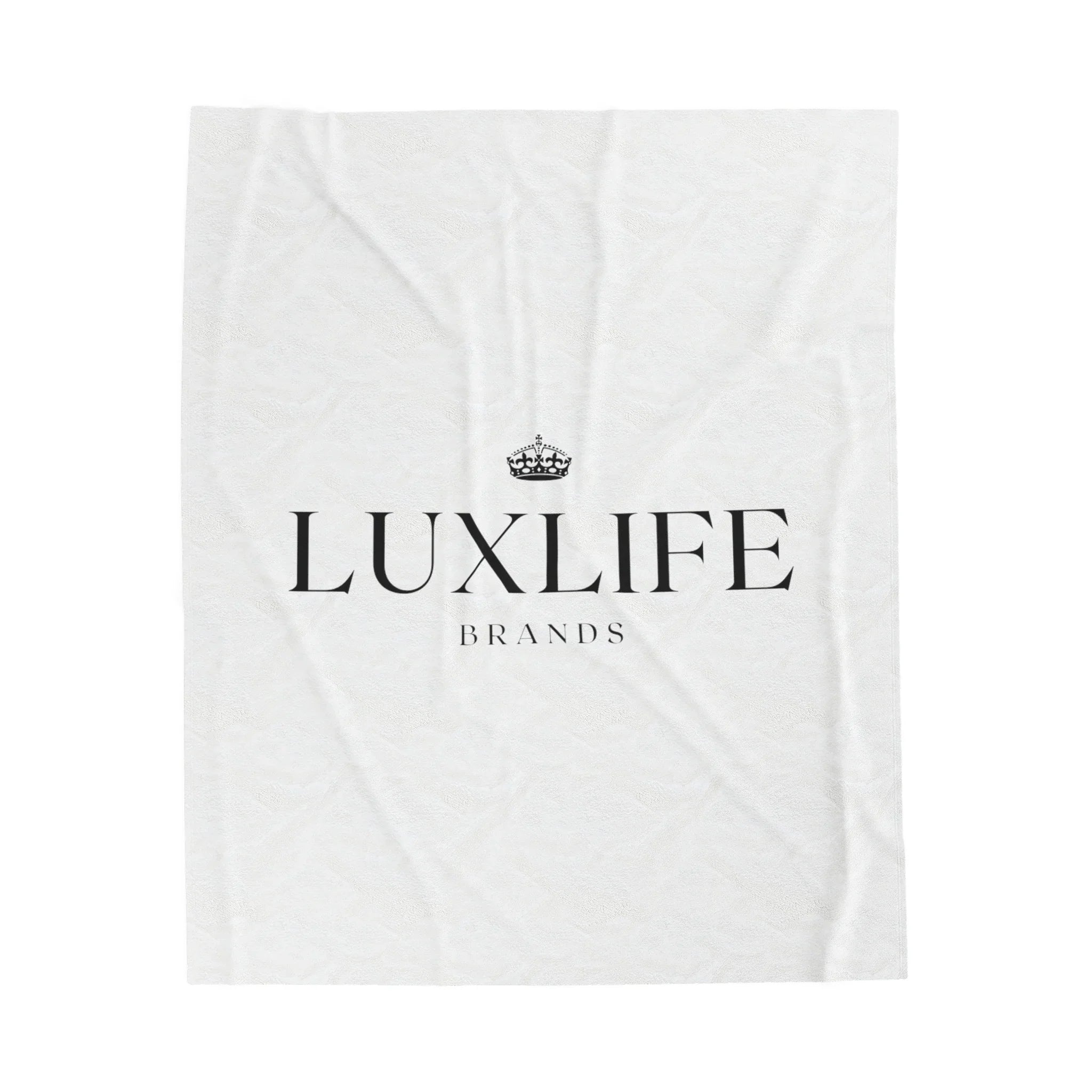 Luxlife Brands White Velveteen Plush Blanket Printify