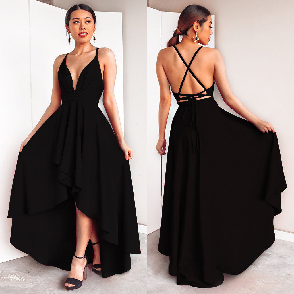 Dress Sexy V neck Strap Dress Maxi Dress Bella Mia
