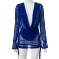 Solid Cover-Ups Women Backless Female V-Neck Women Long Beach Wear Sexy Skirt Bella Mia