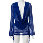 Solid Cover-Ups Women Backless Female V-Neck Women Long Beach Wear Sexy Skirt Bella Mia