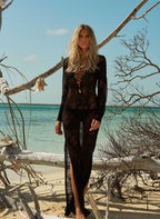 Knitted Maxi Dress Chest Strap Beach Dress Beach Dress Blouse Knitted Sun Protection Clothing Bella Mia