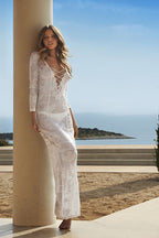 Knitted Maxi Dress Chest Strap Beach Dress Beach Dress Blouse Knitted Sun Protection Clothing Bella Mia
