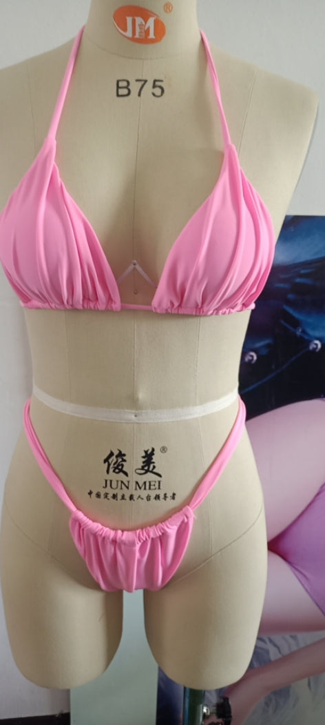 Split Bikini Women Swimsuit Strap Solid Color Fabric Chest Pad Push up Bella Mia