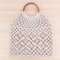 Solid Color Woven Tote Trendy Women Mori Straw Bag Degrees Handmade Cotton String Net Pocket Beach Bag Bella Mia