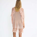 Knitted Tassel Beach Cover-up Sexy Knitted Holiday Sun Protection Shirt Seaside Bikini Swimsuit Blouse Bella Mia