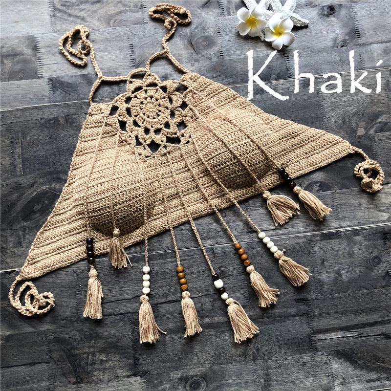 Bikini Handmade Tassel Bohemian Swimsuit Sexy Lady Beach Swimming Top Bella Mia