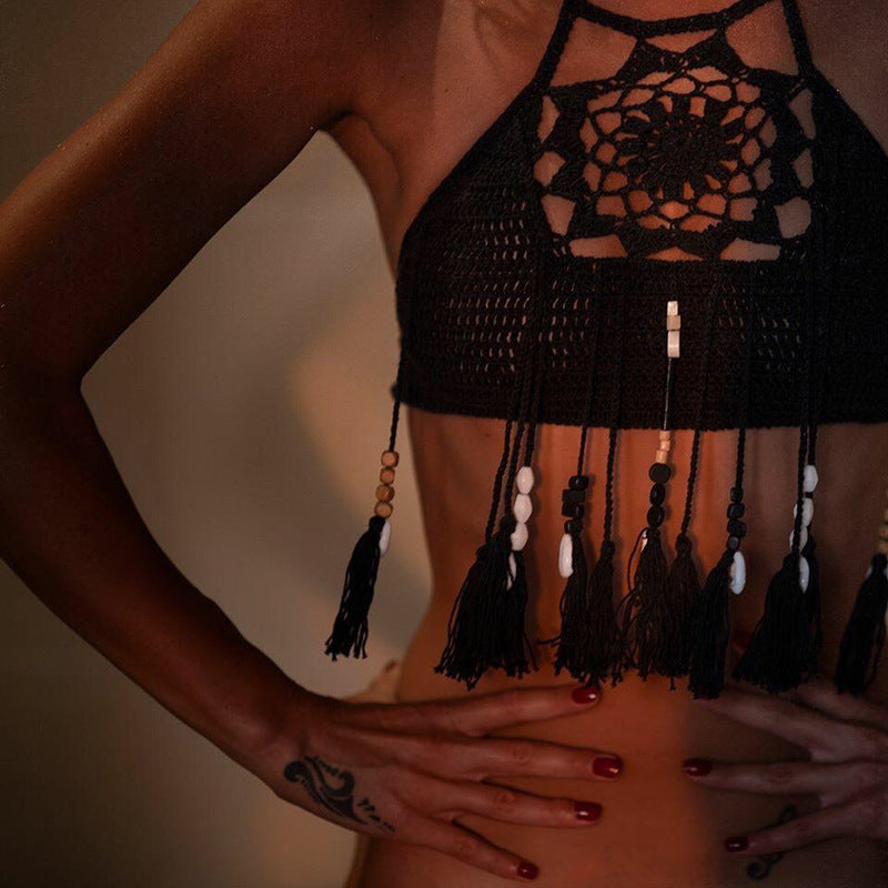 Bikini Handmade Tassel Bohemian Swimsuit Sexy Lady Beach Swimming Top Bella Mia