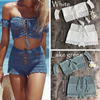 Sexy Strap Hand Crocheting Woven Hollowed Bikini Split Swimsuit Bella Mia