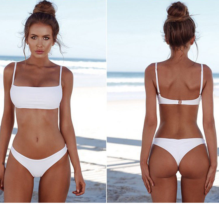 Swimsuit Sexy Split Strap Solid Color Bikini Bella Mia