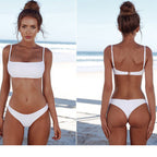 Swimsuit Sexy Split Strap Solid Color Bikini Bella Mia