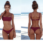 Swimsuit Sexy Split Strap Solid Color Bikini Bella Mia