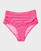 Textured Knot-Front High-Waisted Bikini Set SheCurve
