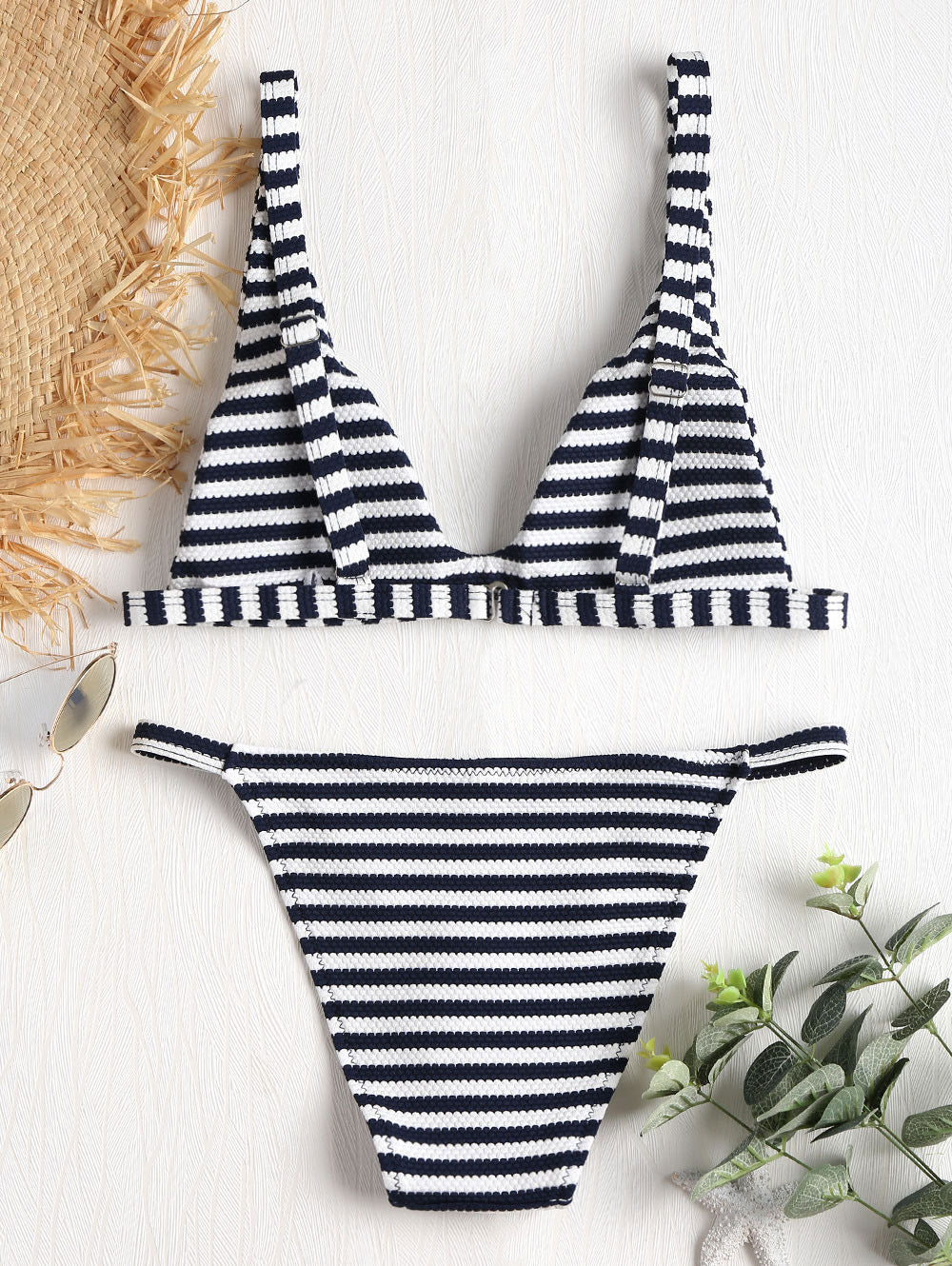 Swimsuit High Quality Striped Sexy Split Swimsuit Bella Mia