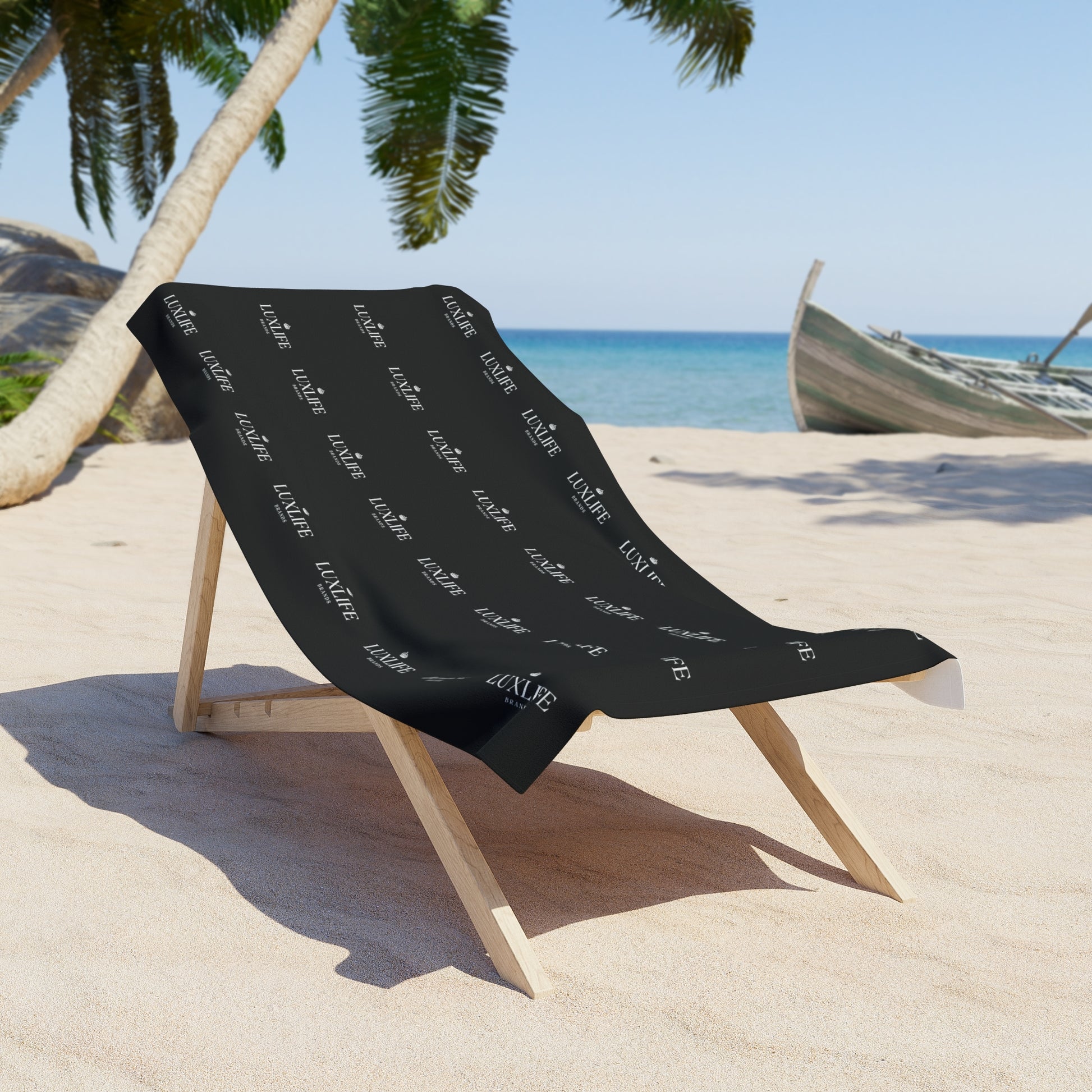 Luxlife Brands W&B Pattern Beach Towel Printify