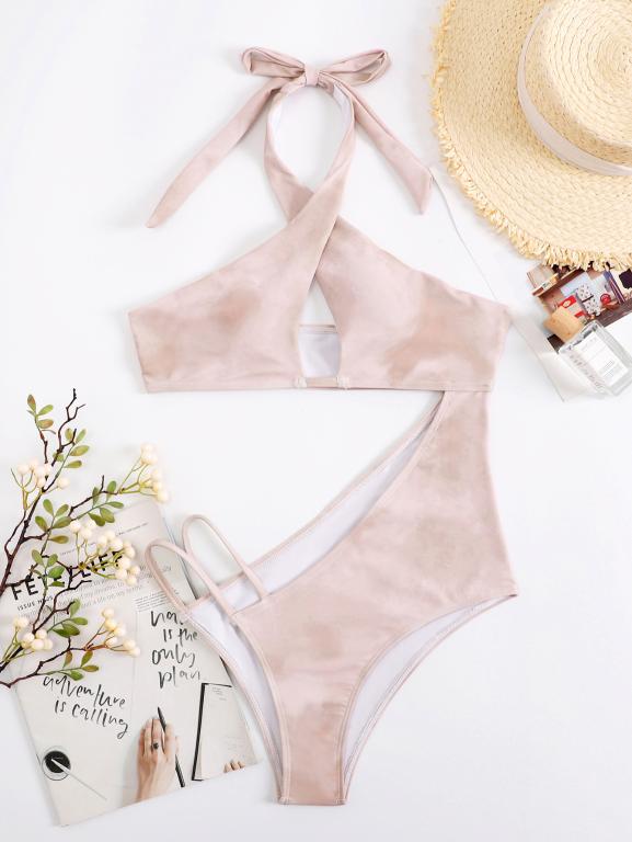 Halter Push Up One Piece Swimsuit Women Hollow Out Cutout Out Bathing Suits Swimwear Bella Mia