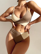 Patchwork Bikini Set Bandeau Swimsuit Women Sports Bathing Suits Swimwear Bella Mia