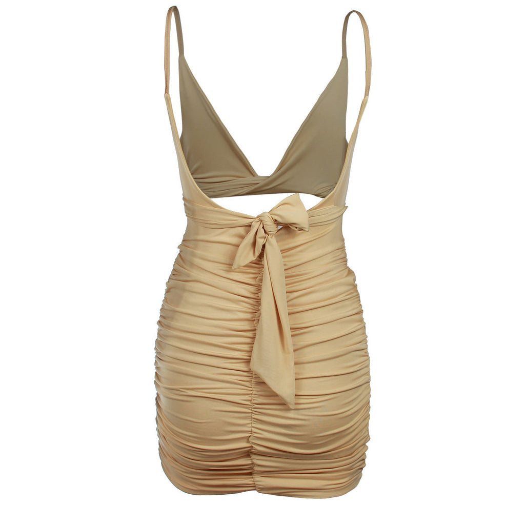 Women Clothing Sexy Sling Strap Backless Hollow Out Cutout Dress Bella Mia