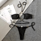 Push Up Bikini Set Swimsuit Women Sexy String Bathing Suits Solid Swimwear Bella Mia