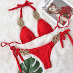 Bikini Solid Color Split Swimsuit Sexy Hand-Woven Women Swimwear Bella Mia