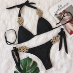 Bikini Solid Color Split Swimsuit Sexy Hand-Woven Women Swimwear Bella Mia