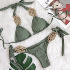 Bikini Solid Color Split Swimsuit Sexy Hand-Woven Women Swimwear Bella Mia